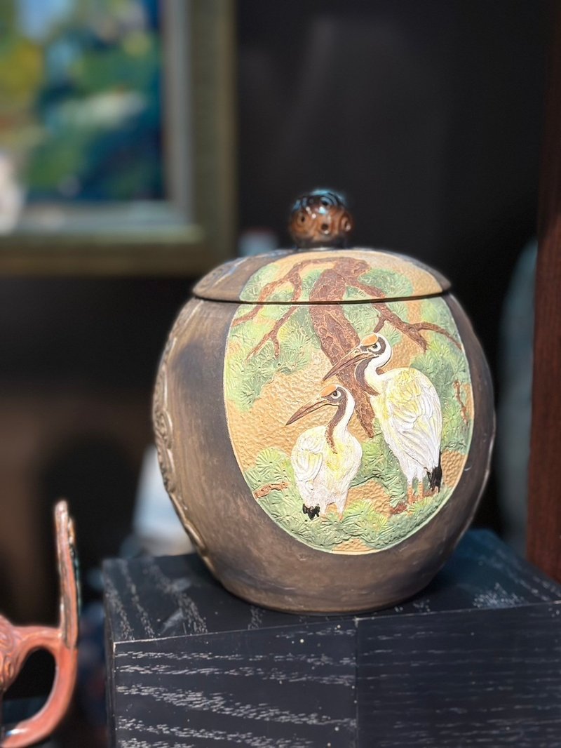 手工刻花__花鸟茶仓浮雕系列 - 茶具/茶杯 - 陶 咖啡色