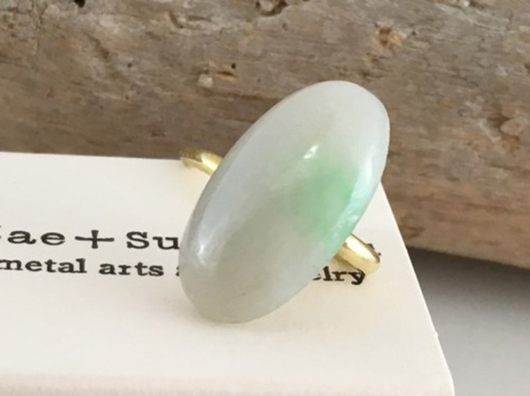 Burmese Natural Jade Pony Hook 6 - 发饰 - 宝石 