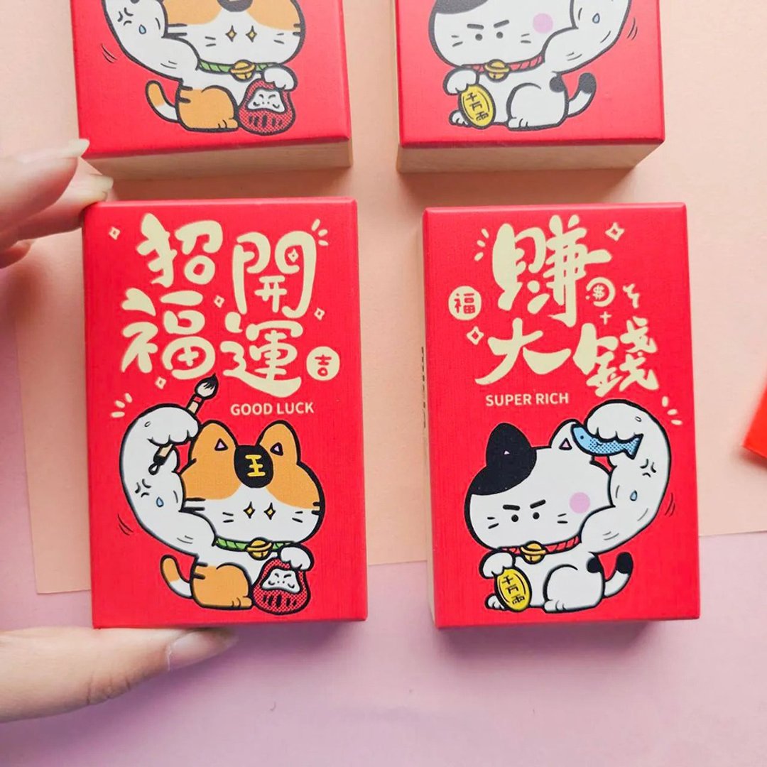 【季节限定】大力招财福猫印章2入组 - 印章/印台 - 木头 