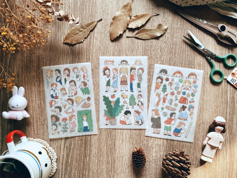 迪梦奇感压贴 - 躲猫猫 / 手帐专用 / 内含 3 款贴纸 - 贴纸 - 纸 