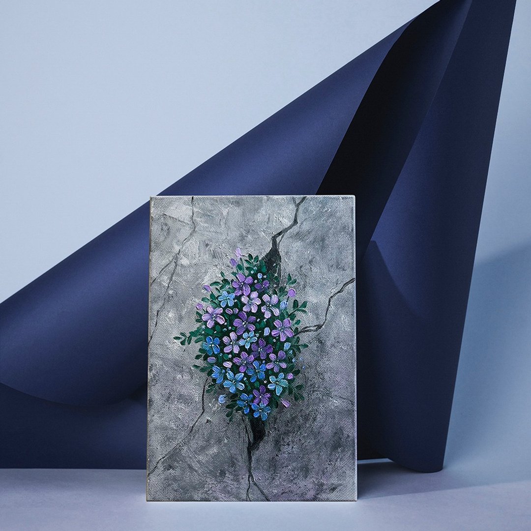【体验】台中油画体验课程/裂缝中的繁花/台中画室 - 插画/绘画/写字 - 棉 