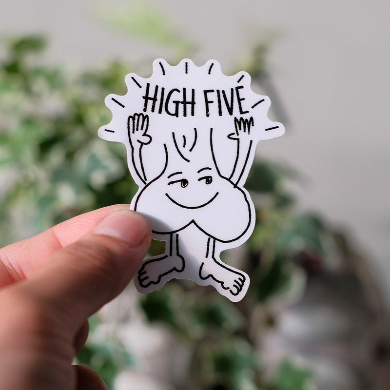 pvc防水贴纸 - 蒜头先生的HIGH FIVE - 贴纸 - 塑料 白色