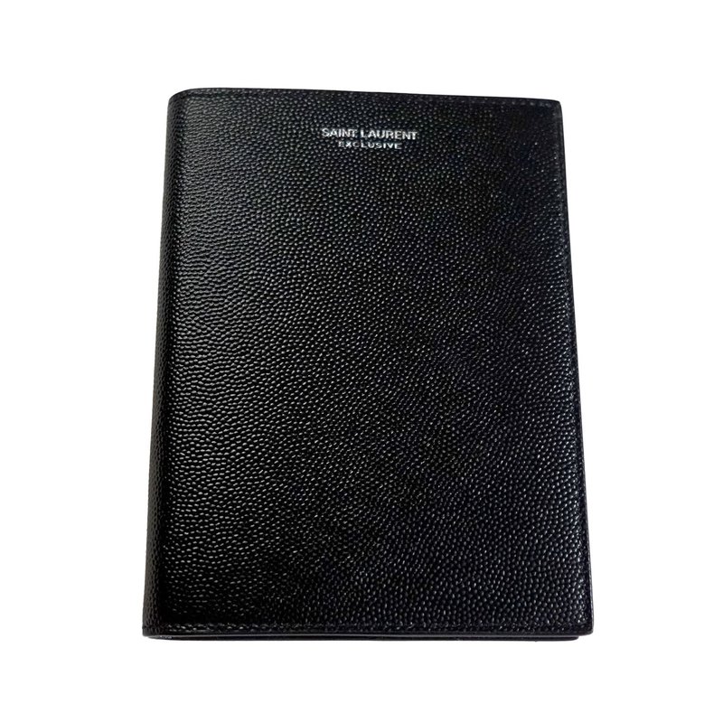 SAINT LAURENT 黑色皮革笔记本 + 护照套 - 护照夹/护照套 - 真皮 黑色