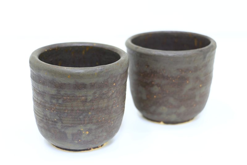 随性深灰杯-纯手工--手作--拉坯--上釉--陶土 - 茶具/茶杯 - 陶 灰色