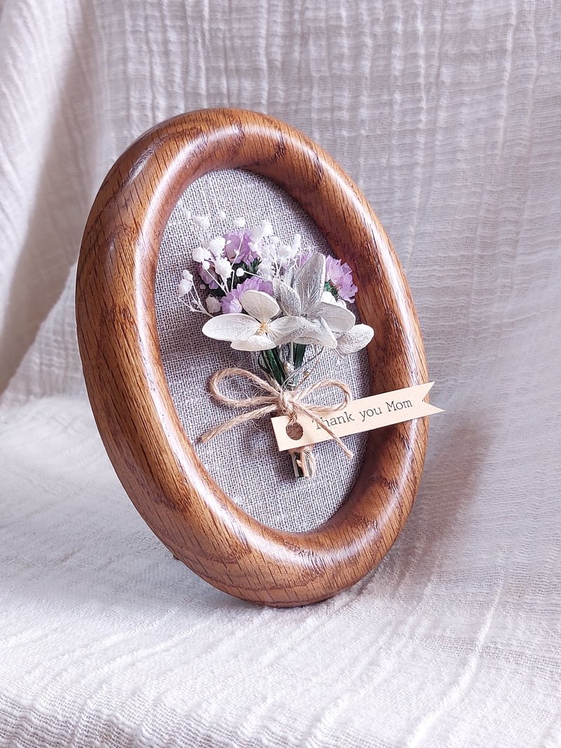 【普罗旺斯 Provence】3x5橡木椭圆干燥花相框摆饰- 1980年代老 - 画框/相框 - 木头 卡其色