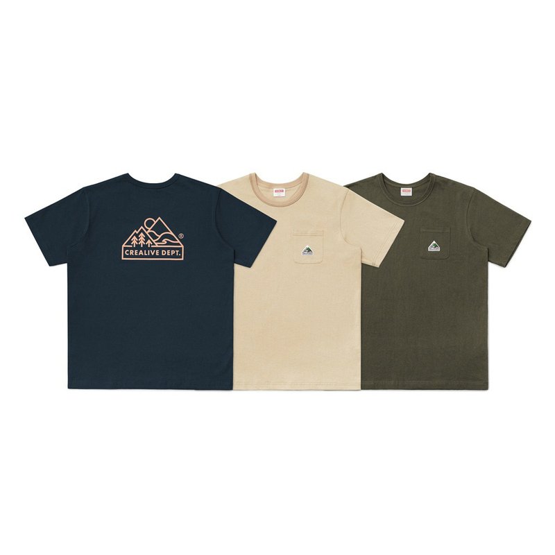 山峰标志口袋短 Tee - 其他 - 棉．麻 