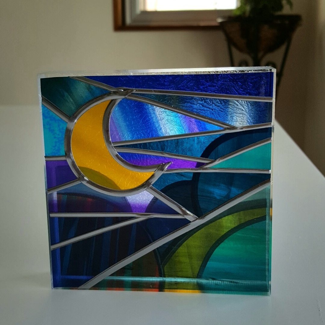 Healing art made with glass art 　Tinker Bell Moon night1 - 摆饰 - 塑料 多色