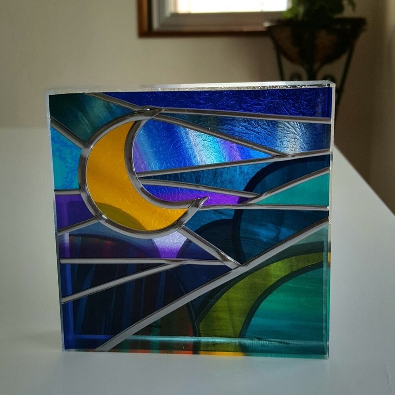 Healing art made with glass art 　Tinker Bell Moon night1 - 摆饰 - 塑料 多色