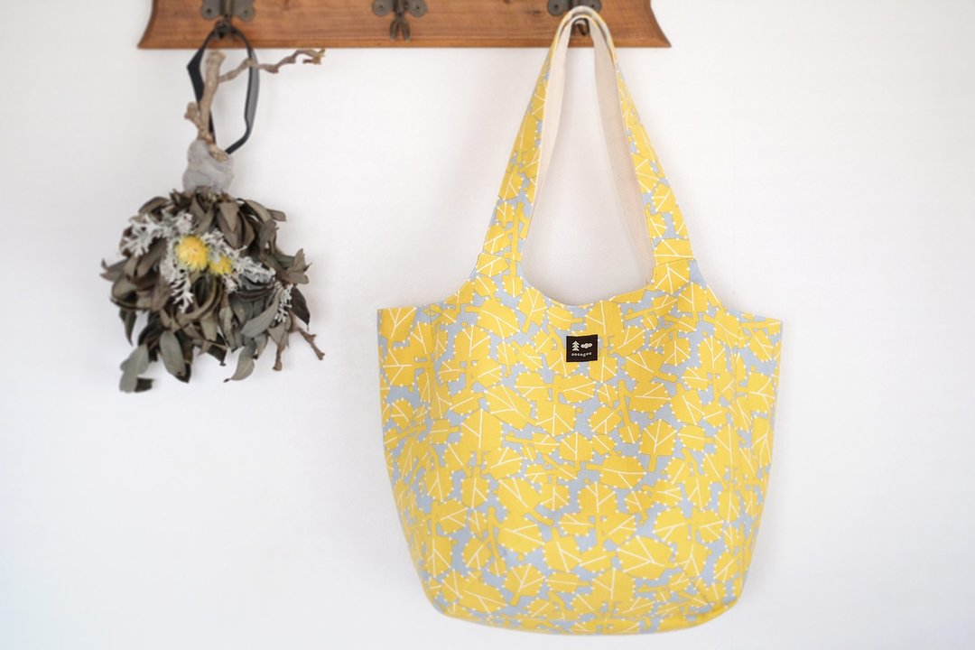 Fairy shoulder bag Asatsuyu yellow - 侧背包/斜挎包 - 棉 