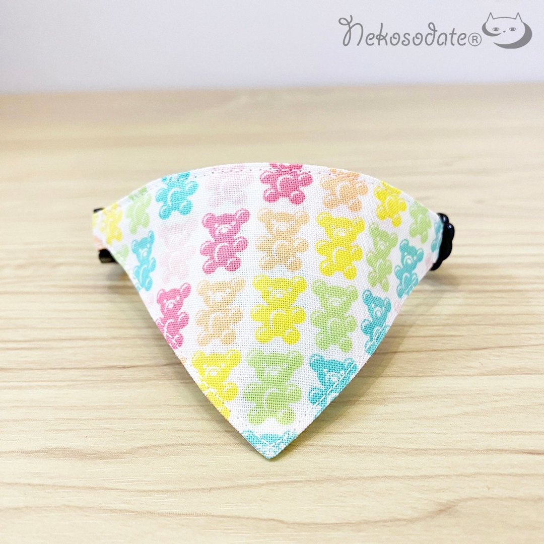 [Balloon Bear Pattern] Bandana Style Safety Collar for Cats Safety Collar Cat Collar - 项圈/牵绳 - 棉 紫色