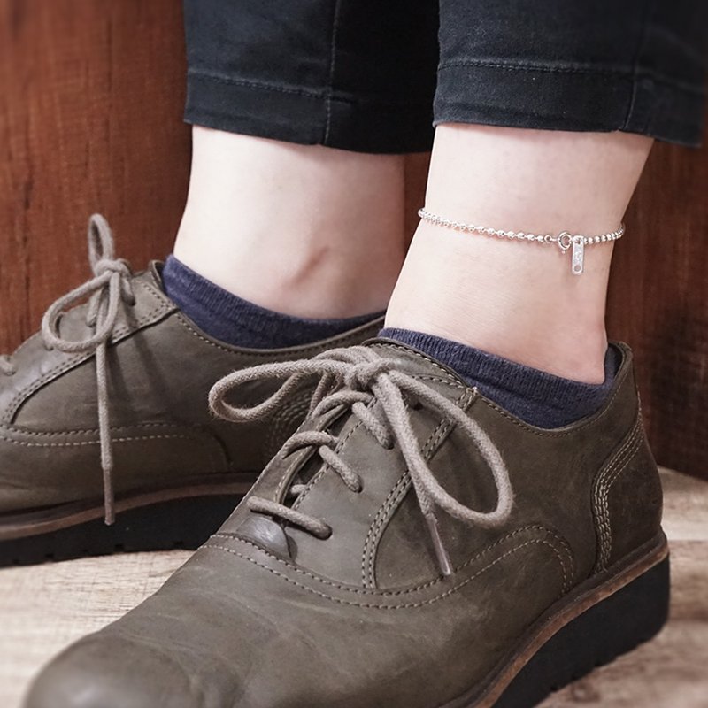 极简银珠脚链 2.5mm圆珠 银白款设计 925纯银脚踝链 刻字订制 - 脚链/脚环 - 纯银 银色