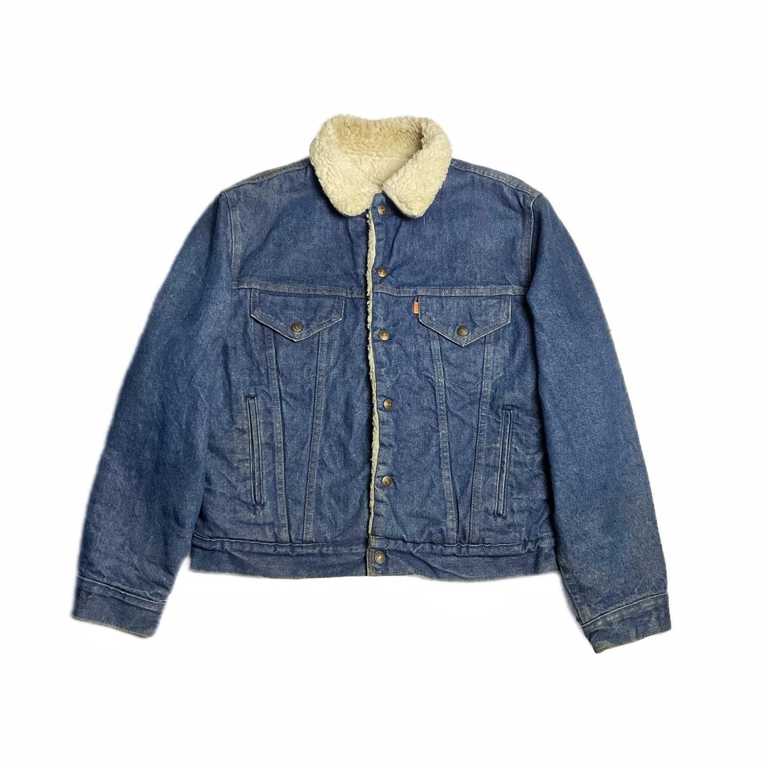 古着70s 橘标Levis 雪巴外套 - 男装外套 - 棉 蓝色