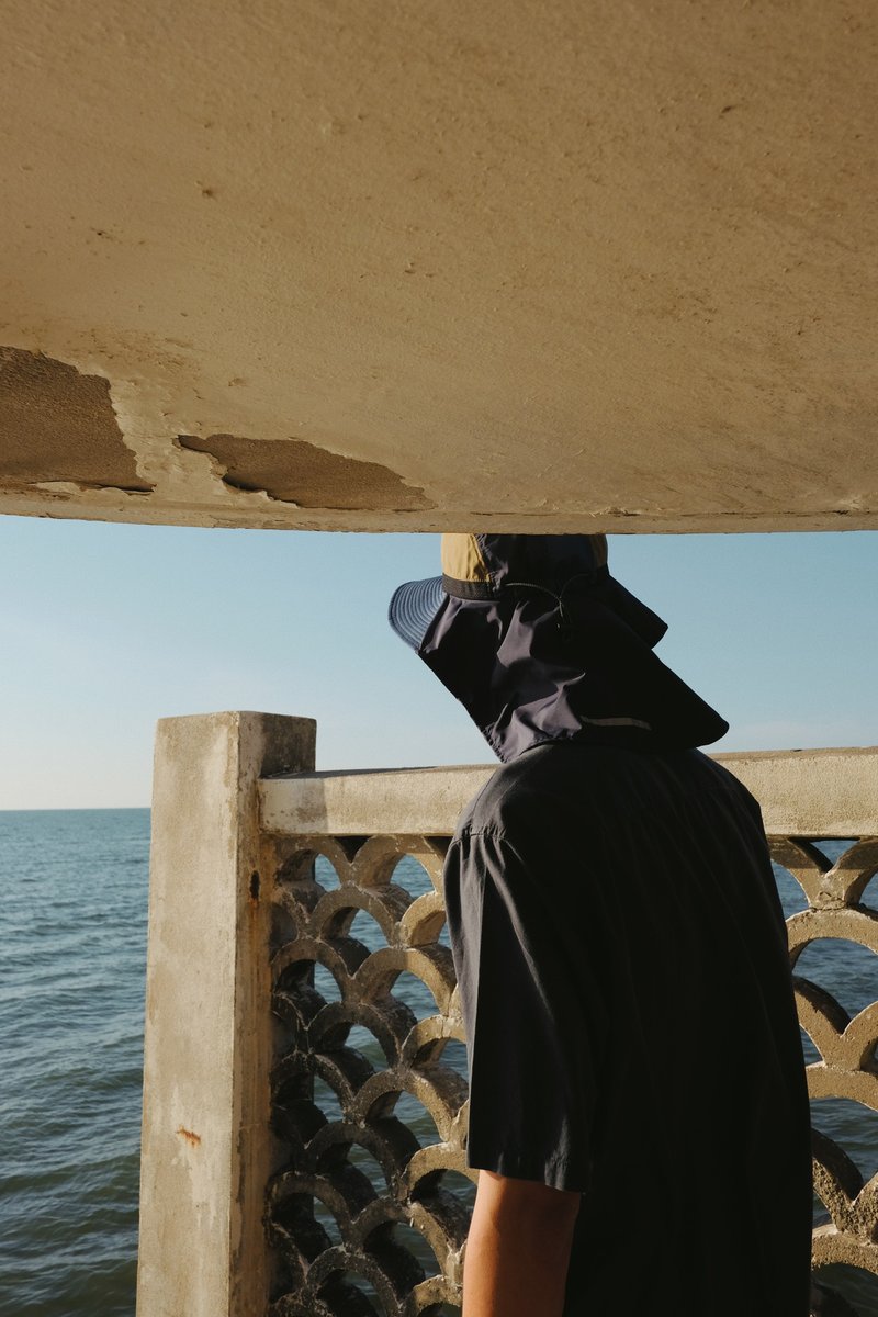 ZAYAN Sun Protect Hat with Neck Flap - MOUNTAIN BLUE (Blue-Green) - 帽子 - 防水材质 蓝色