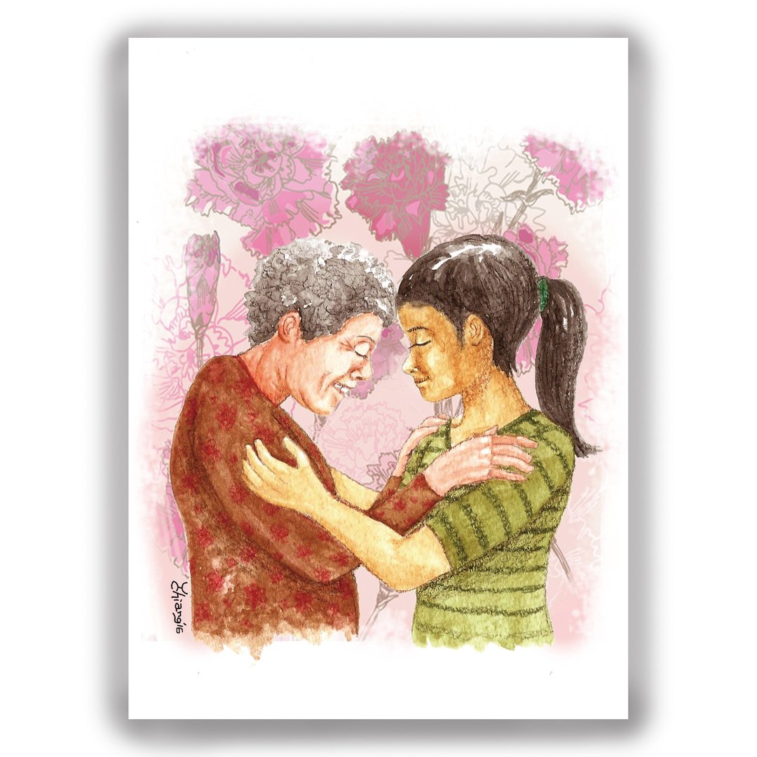 母亲节-手绘插画母亲卡/万用卡/卡片/明信片/插画卡-我爱妈妈 - 卡片/明信片 - 纸 多色