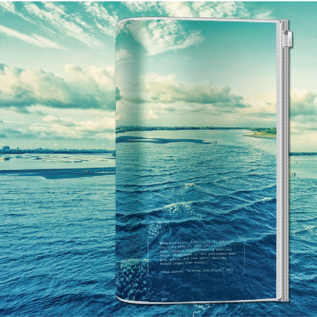 KEEP A NOTEBOOK 写笔记 CKN-033 A5 Slim 透明随行书衣 _ C.碧波万顷 - 书衣/书套 - 塑料 
