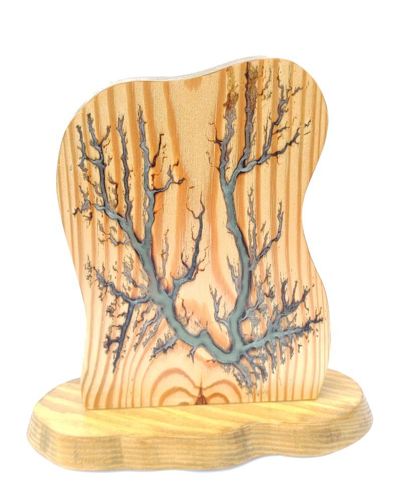 Luminous stand, wooden decor for a bookshelf, wood burning figure - 其他 - 木头 咖啡色