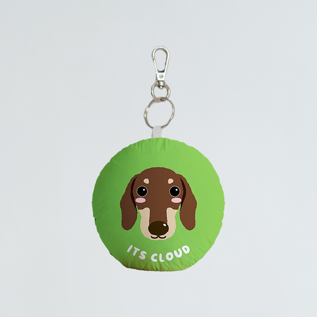 10cm圆形挂饰 腊肠犬插画 包袋挂饰 底色可改 宠物吊饰 - 订制抱枕/饰品 - 其他材质 多色