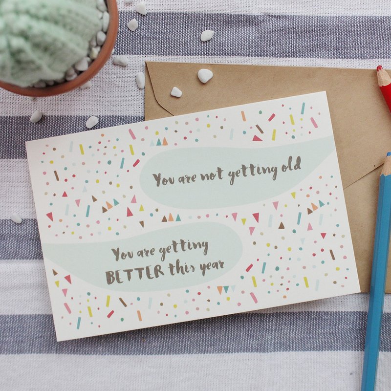 今年继续美好/ 祝贺 生日卡 - 卡片/明信片 - 纸 