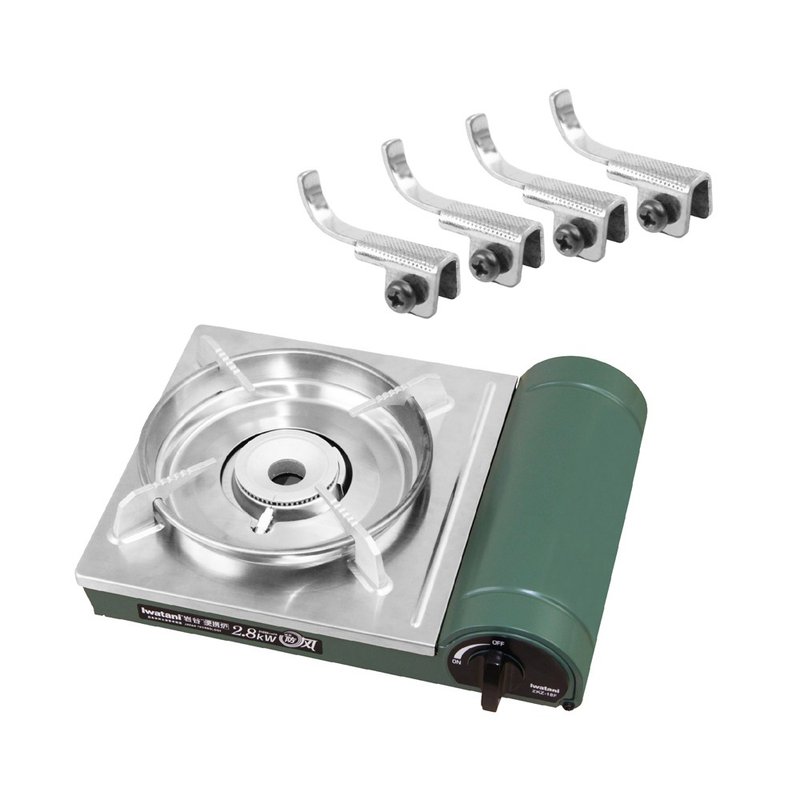 【Iwatani岩谷】绿卡高效防风型磁式瓦斯炉2.8kW-赠4入耐锈止滑脚 - 露营用品 - 其他材质 绿色