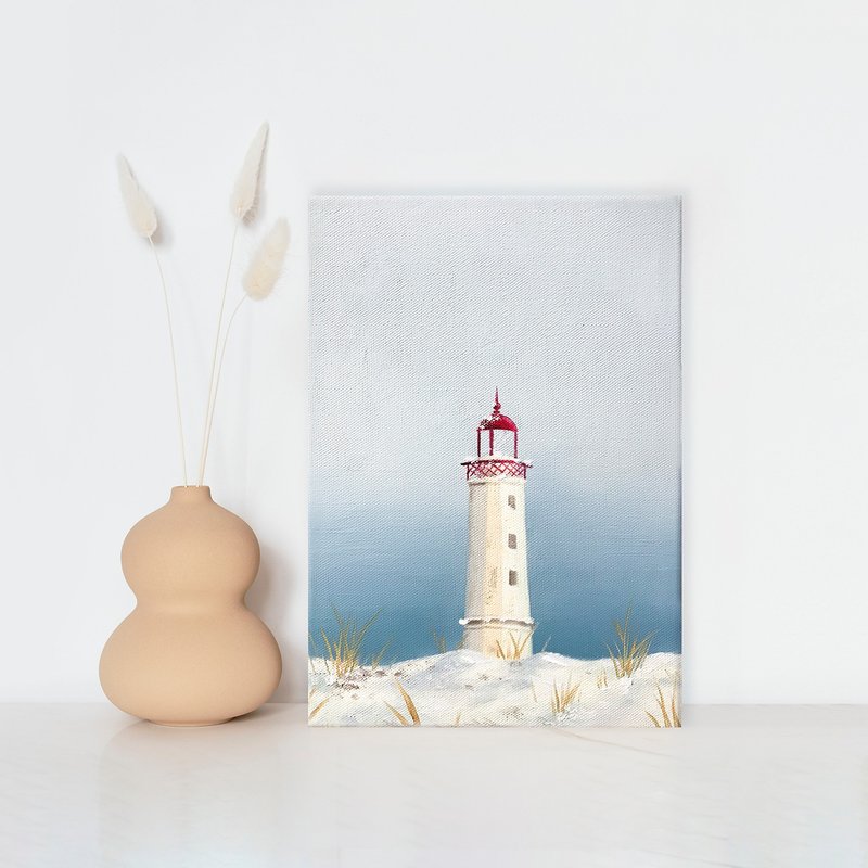 【体验】台中油画体验课程/彼岸的灯塔-冬末/台中画室 - 插画/绘画/写字 - 棉．麻 