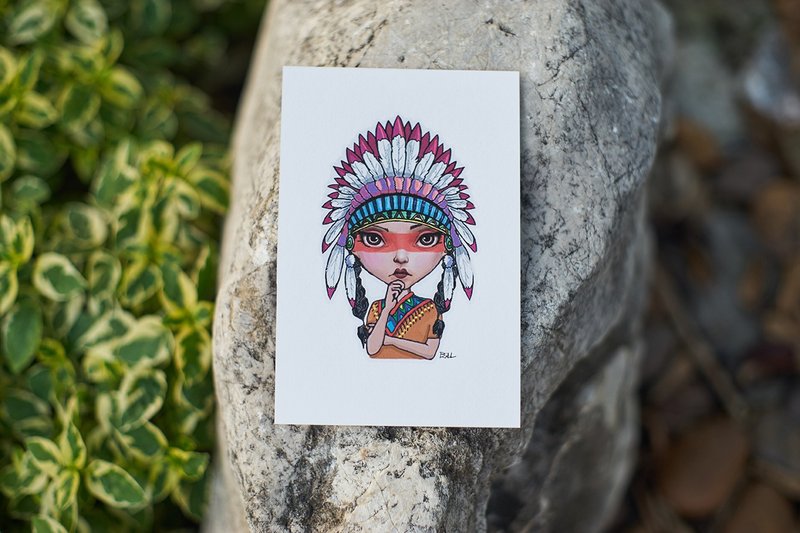 Kiddodog Postcard - Kiddo Indian American - 卡片/明信片 - 纸 