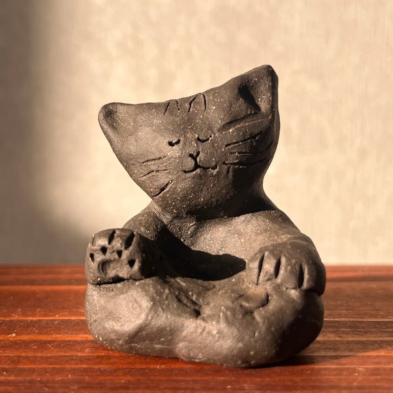 The zen meowster / 喵喵禅师 / 陶偶 - 摆饰 - 陶 黑色