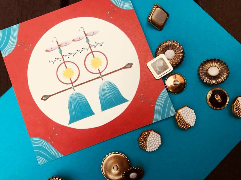 专属订单 - 手绘定制邀请函 复古高质感 大红 婚礼 喜帖 原创设计 - 喜帖 - 纸 红色