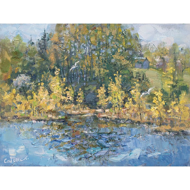 春季绘画桦树自然风景树艺术品印象派萨文科娃 - 海报/装饰画/版画 - 其他材质 多色