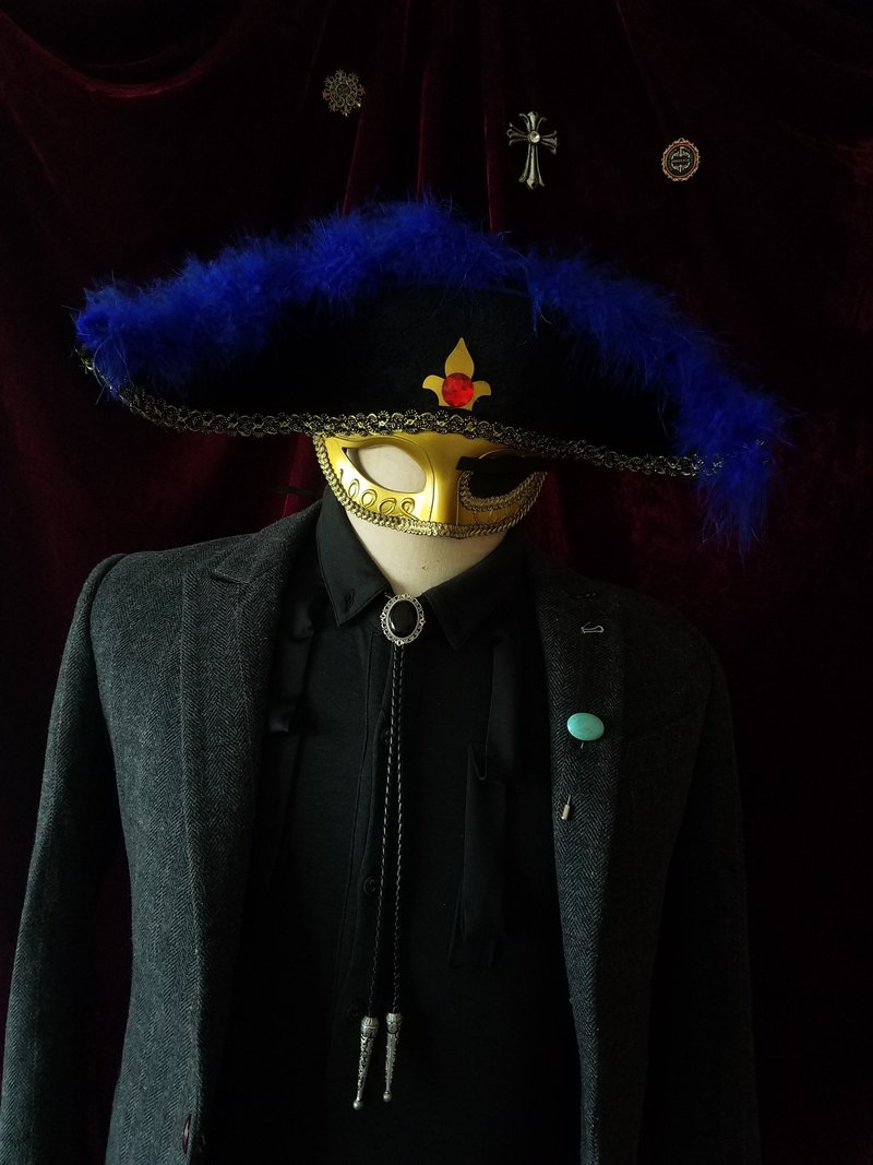 黑玛瑙保罗领带领结西部牛仔bolo tie - 领带/领带夹 - 半宝石 黑色