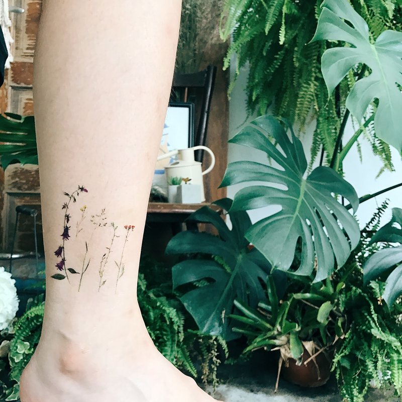 | 就让我柔软吧 | 2入纹身贴纸 刺青贴纸  手绘花 花草系 - 纹身贴 - 纸 