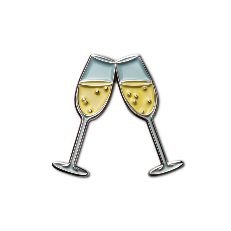 珐琅别针 Chin Chin - 徽章/别针 - 珐琅 黄色