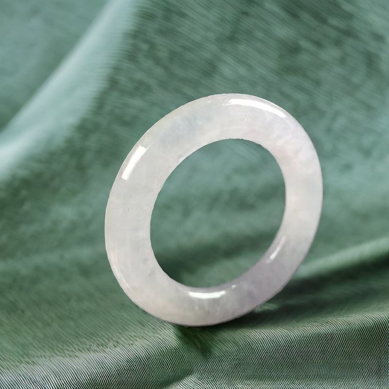 冰种翡翠戒指戒圈 | 国际8围 | 天然缅甸玉翡翠A货 |送礼 - 戒指 - 玉石 透明