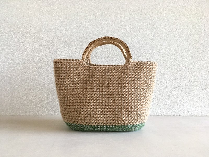 迷你麻绳袋 绿色 - 手提包/手提袋 - 棉．麻 绿色