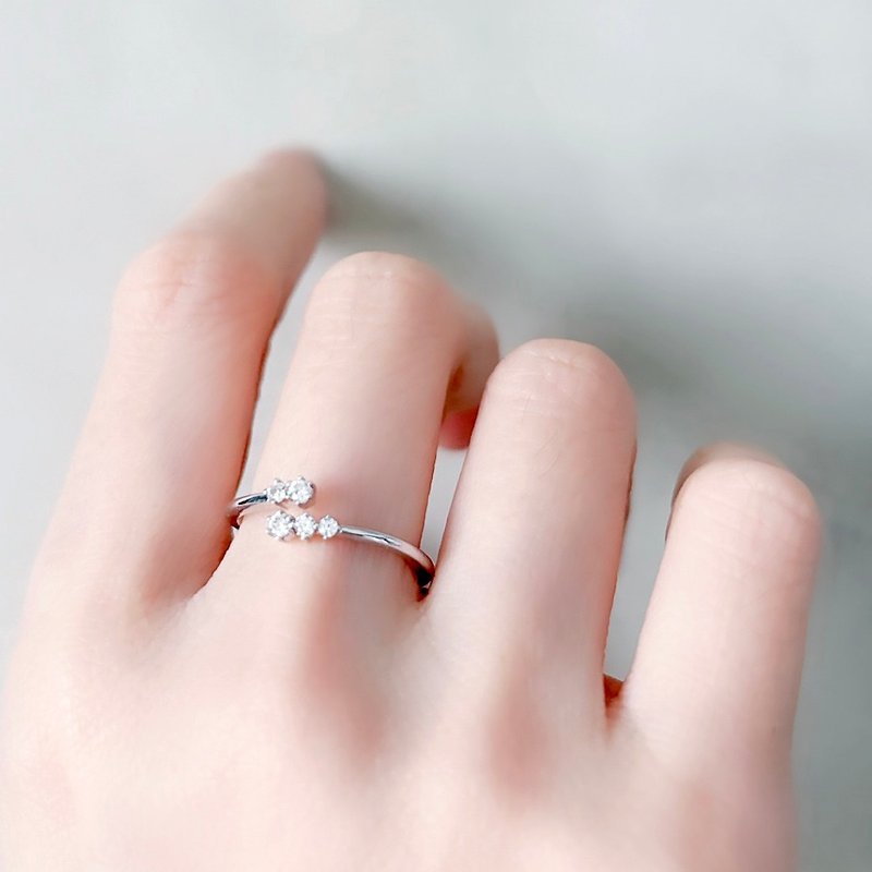 精工款-925纯银苏联钻戒指 - 戒指 - 纯银 灰色