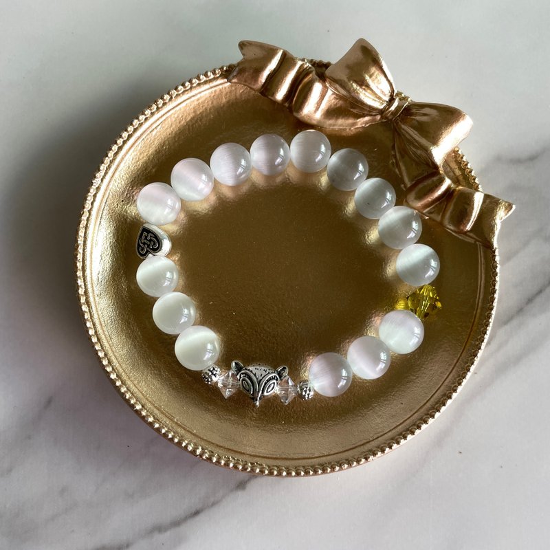 【平衡情绪 安睡 净化心灵】透石膏 天然水晶手链 手链 - 手链/手环 - 水晶 