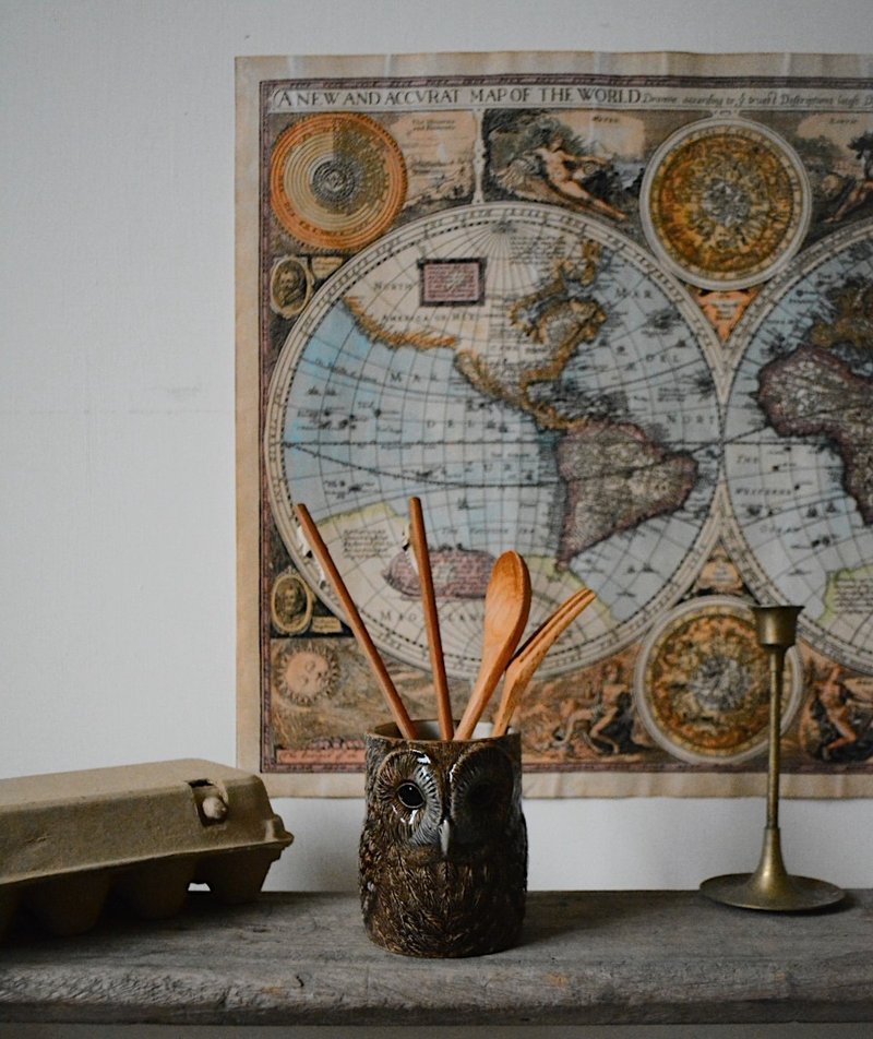 仿真猫头鹰造型手绘陶瓷笔筒 - 笔筒/笔座 - 陶 多色