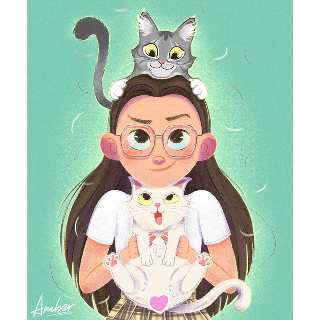 画出快乐瞬间 宠物 猫 狗 头像 礼物 人像 似颜绘 漫画 定制画像 - 电子手绘真人画像/绘画/插画 - 其他材质 