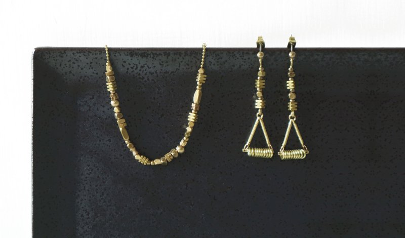 原味 / 同心 - 黄铜手链耳环套组 - 手链/手环 - 铜/黄铜 金色