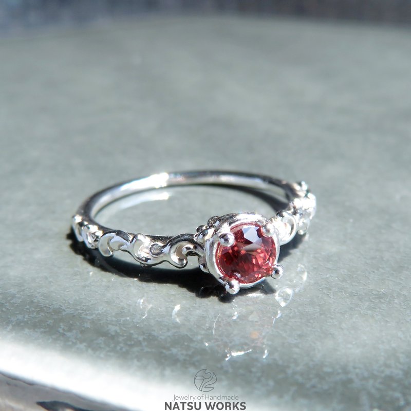 粉红锆石戒指 / Pink Zircon Ring - 戒指 - 宝石 红色