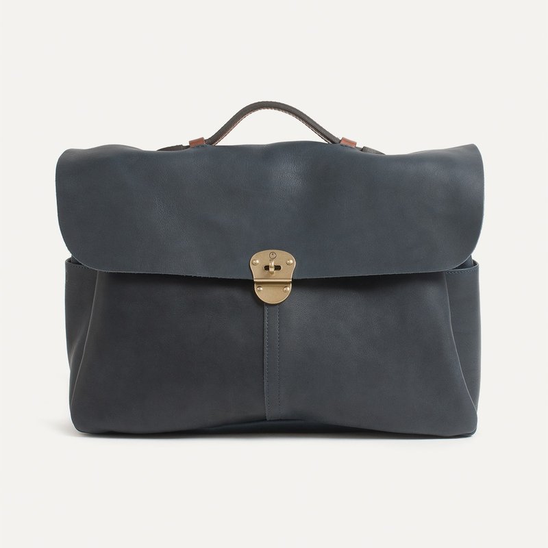 Bleu de Chauffe - Charles 皮革公文包_Marine / 湛蓝 - 公文包/医生包 - 真皮 