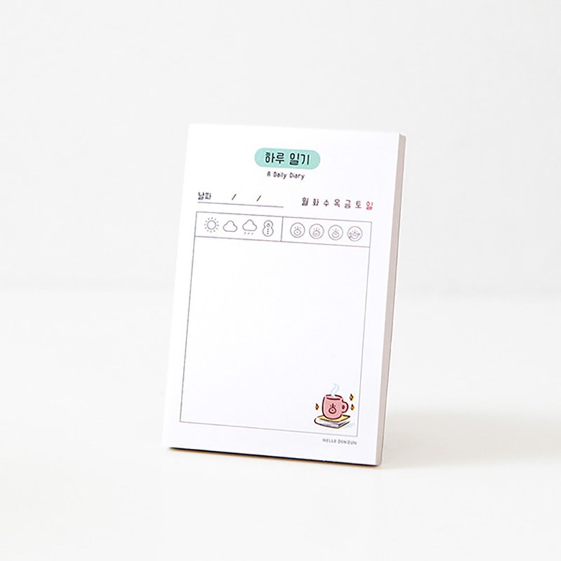 Hello DunDun 啰•登登系列  掌心便条纸 12. 单日日记 - 便条纸/标签贴 - 纸 白色