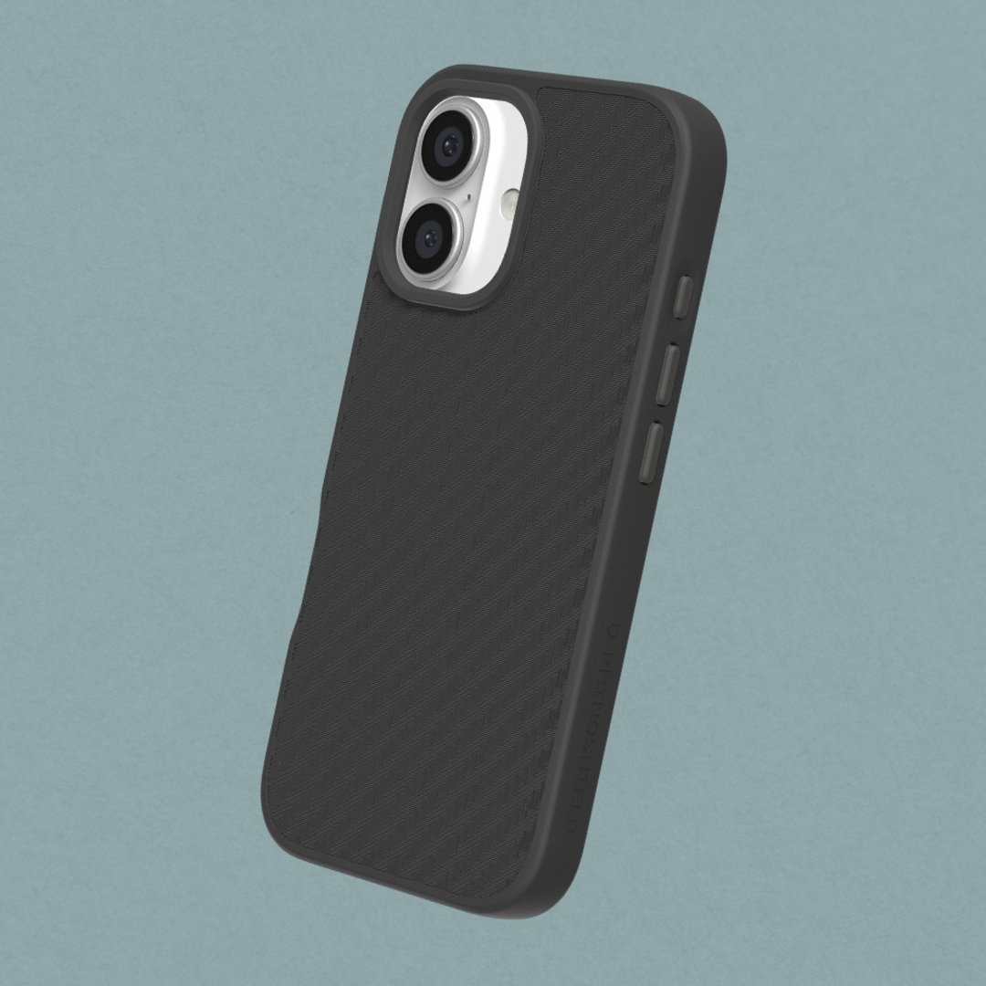 SolidSuit碳纤维纹路防摔手机壳 for iPhone 16系列 - 手机壳/手机套 - 塑料 黑色