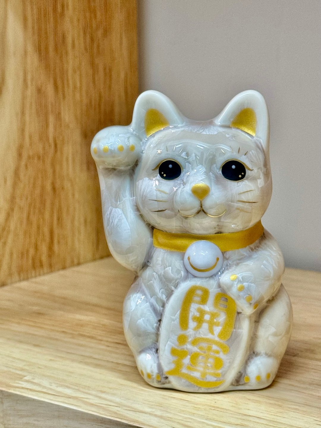 京烧 清水烧 |花结晶 迷你 卡其 右手 开运 - 摆饰 - 陶 卡其色