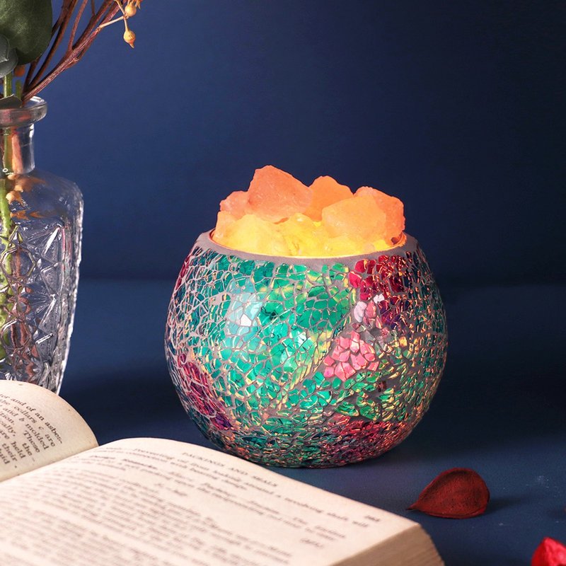 马赛克 盐灯 (蓝) // 轻盈放松 提升心灵能量 - 灯具/灯饰 - 琉璃 蓝色