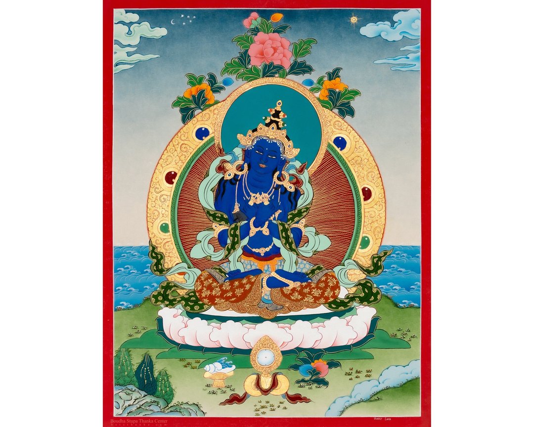 金刚总持唐卡画作 手工制作的藏传艺术 旨在力量与强健 - 墙贴/壁贴 - 其他材质 多色