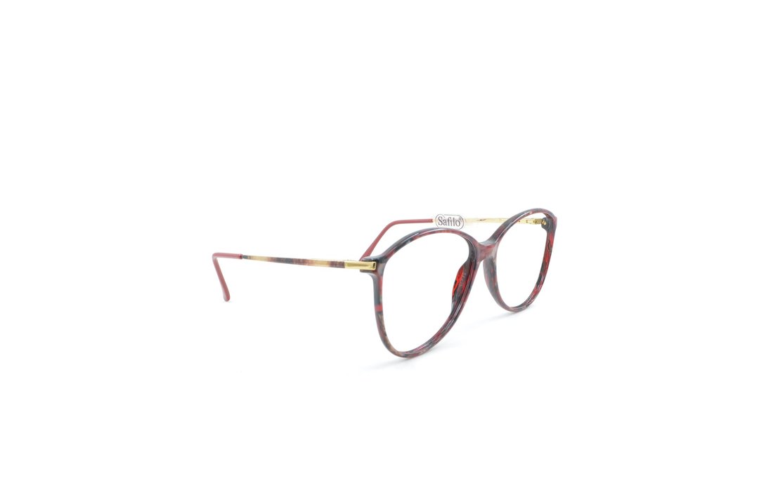 可加购平光/度数镜片 Safilo LINEA 5611 X03 80年代古董眼镜 - 眼镜/眼镜框 - 塑料 红色