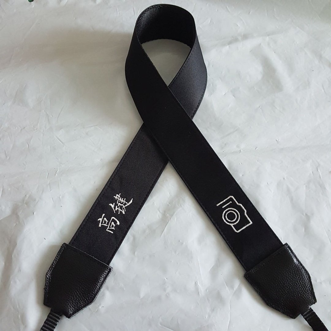 客制礼物 可绣名字 刻字相机肩带 背带 真皮 生日礼物 摄影师礼物 - 相机背带/脚架 - 真皮 黑色