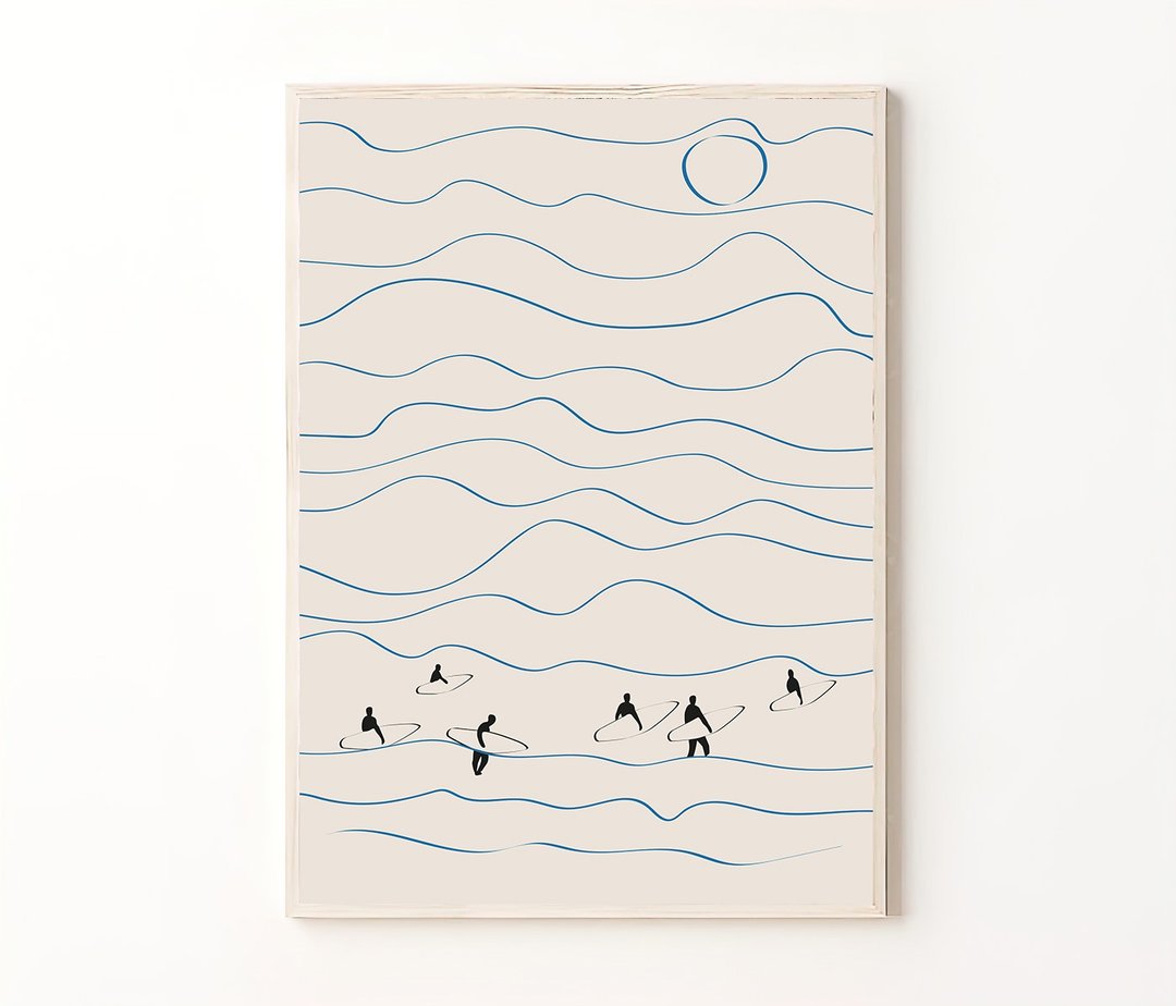 冲浪 冲浪的电子海报 可打印海报JPG数字文件下载 - 海报/装饰画/版画 - 其他材质 
