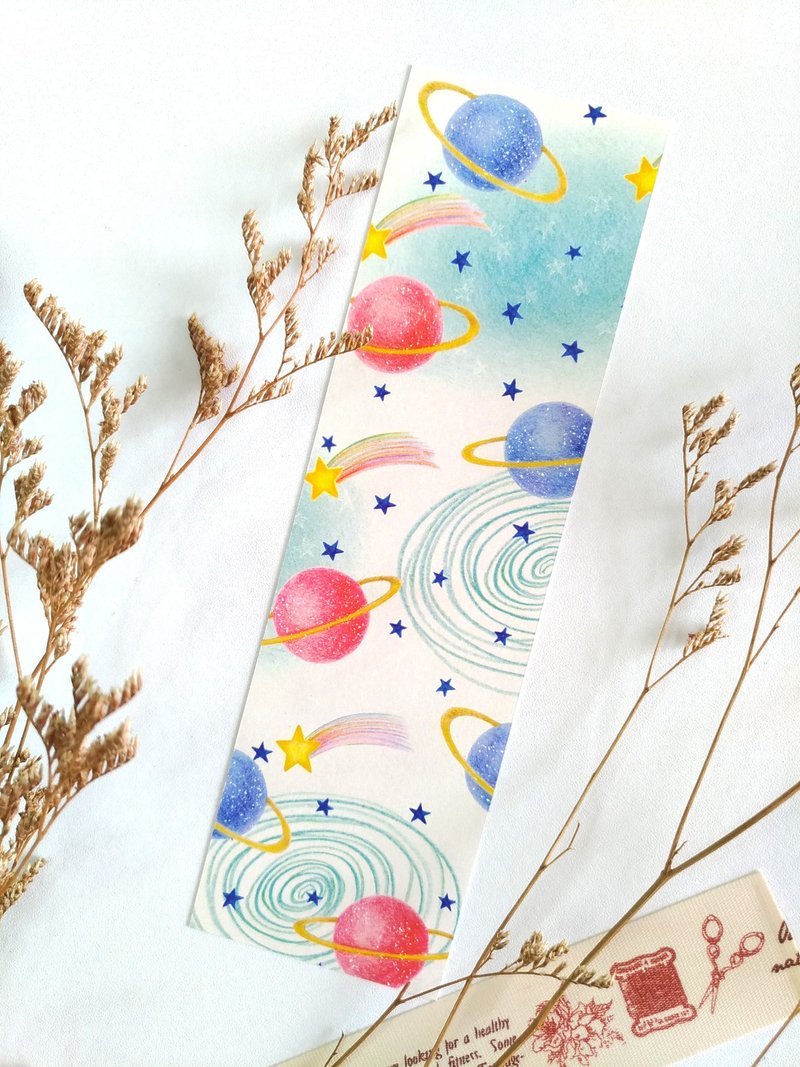复古星球色铅笔插画书签 卡片 (印刷品) - 书签 - 纸 多色