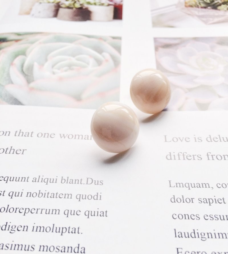 La Don -  奶油甜糖  耳针 - 耳环/耳夹 - 压克力 橘色